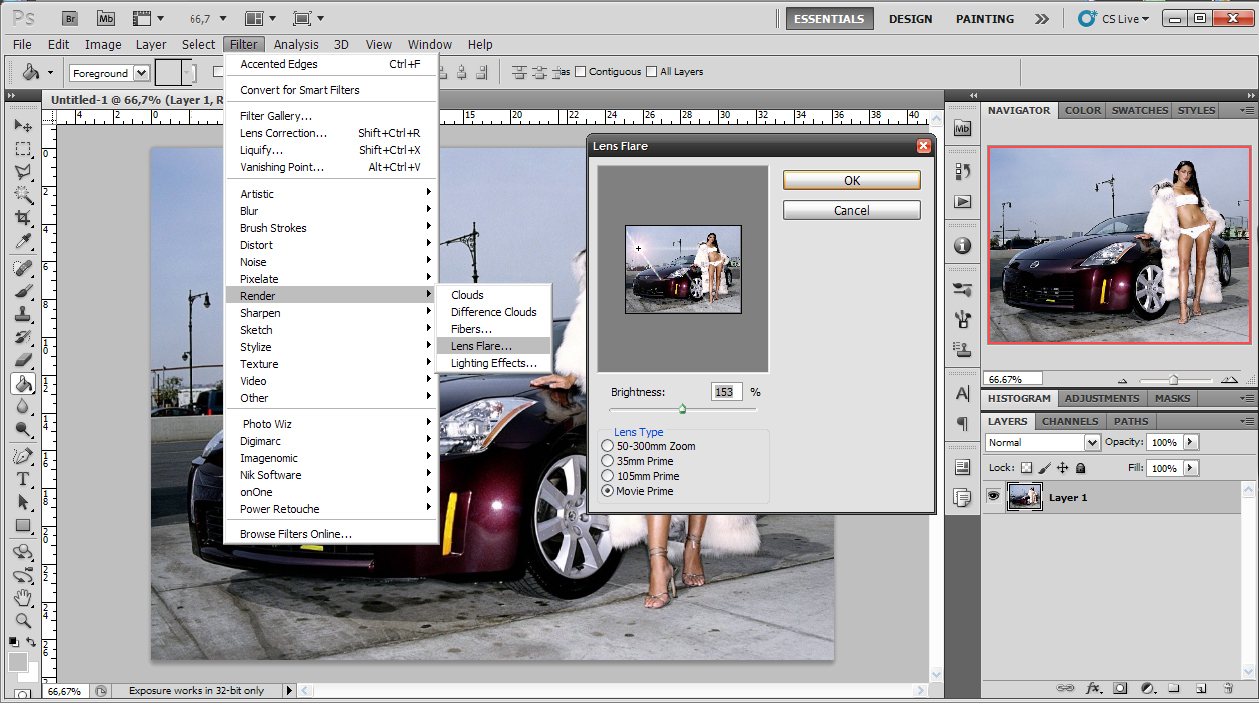 lens flare photoshop